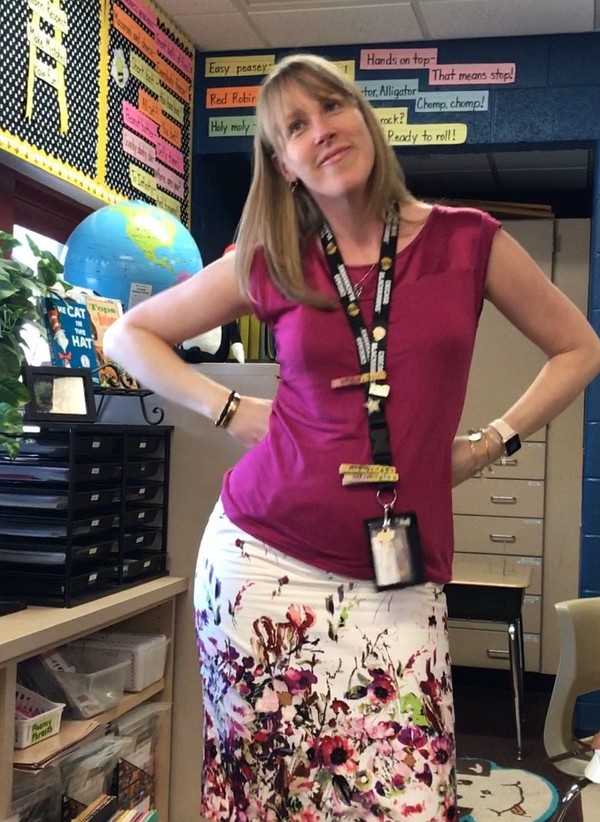 Rachael Hull in her first grade classroom